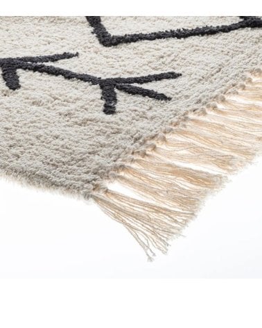Alfombra Eddy Boho con Tejido Blanco y Negro