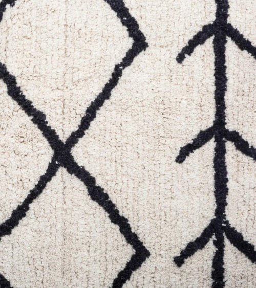 Alfombra Eddy Boho con Tejido Blanco y Negro