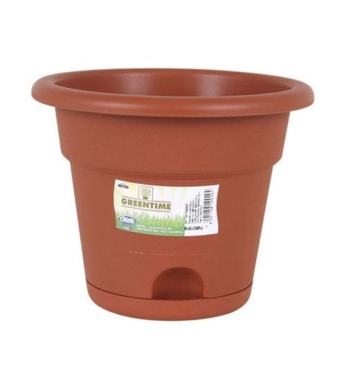 Maceta Estilo Barro con Plato Greentime