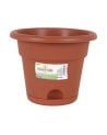 Maceta Estilo Barro con Plato Greentime