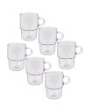 Set de 6 Tazas de Cristal Apilables