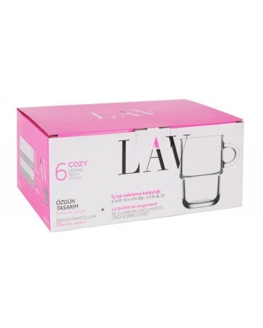 Set de 6 Tazas de Cristal Apilables