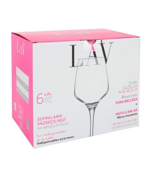 Set de 6 Copas Tulipán Largo para Vino