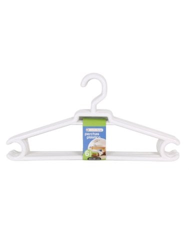 Set de 6 Perchas de Plático Blancas