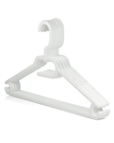 Set de 5 Perchas de Plástico Blancas