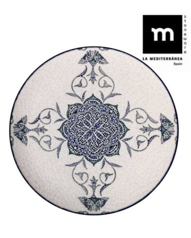 Plato Bajo de Porcelana Rosetta Brillo