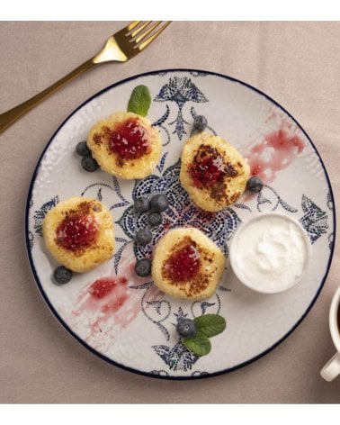 Plato Bajo de Porcelana Rosetta Brillo