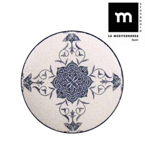 Plato de Postre de Porcelana Rosetta Brillo