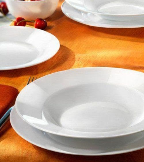 Plato Hondo Redondo Blanco Toledo Clásico