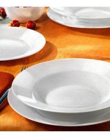 Plato Hondo Redondo Blanco Toledo Clásico