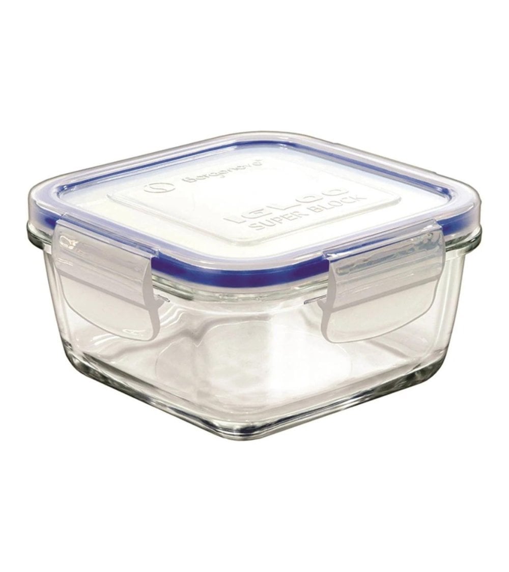 Fiambrera Hermética de Vidrio Azul