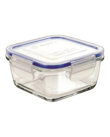 Fiambrera Hermética de Vidrio Azul