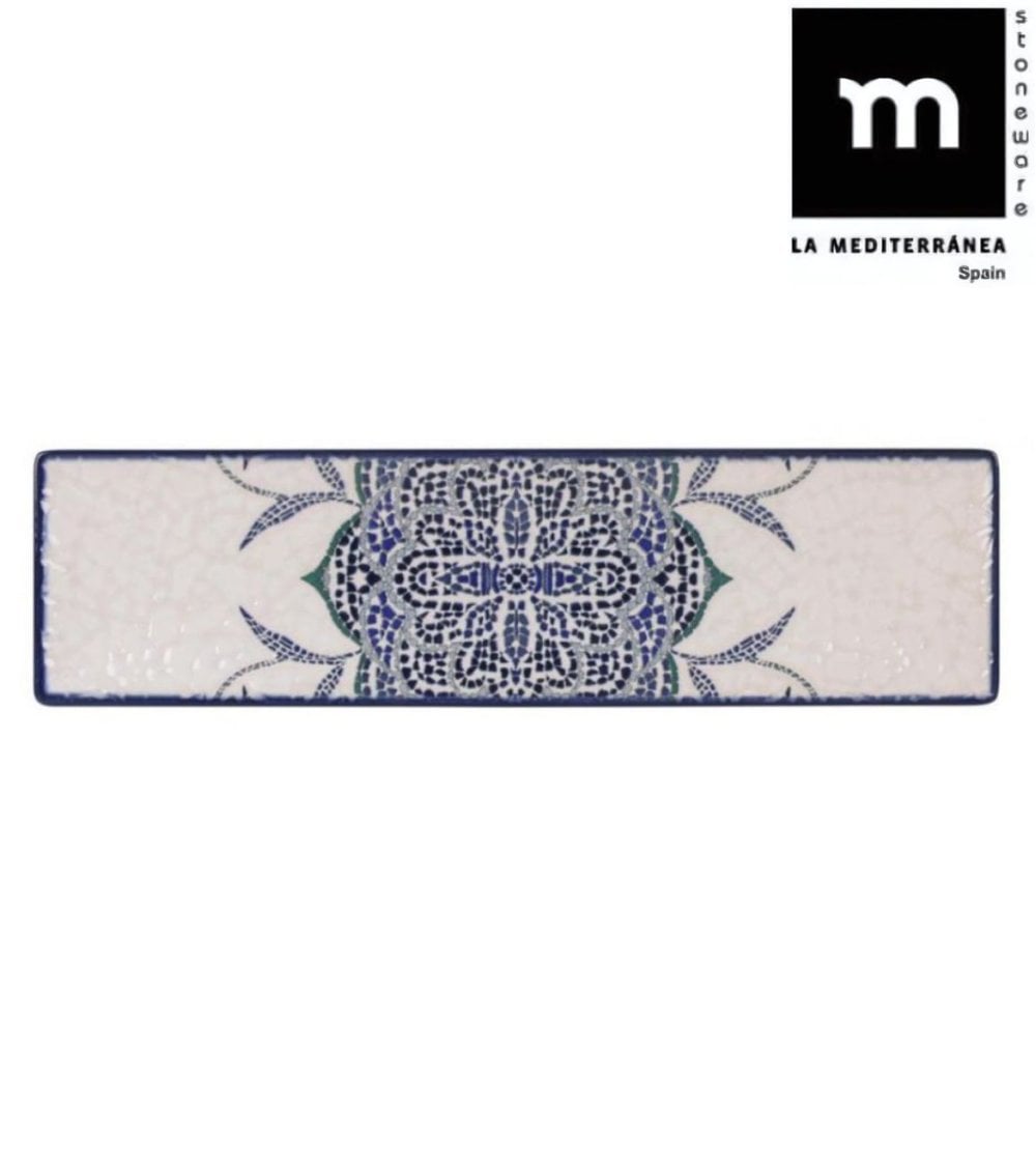 Fuente Rectángular de Porcelana Rosetta Brillo