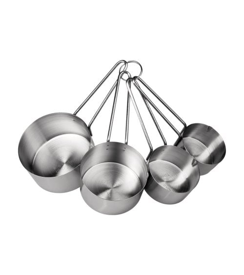 Set de 4 Cazos Medidores de Acero Inox