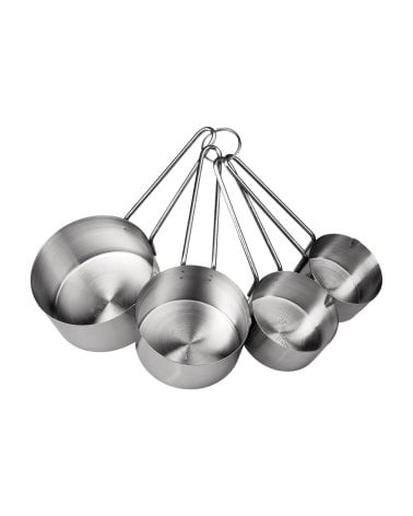 Set de 4 Cazos Medidores de Acero Inox