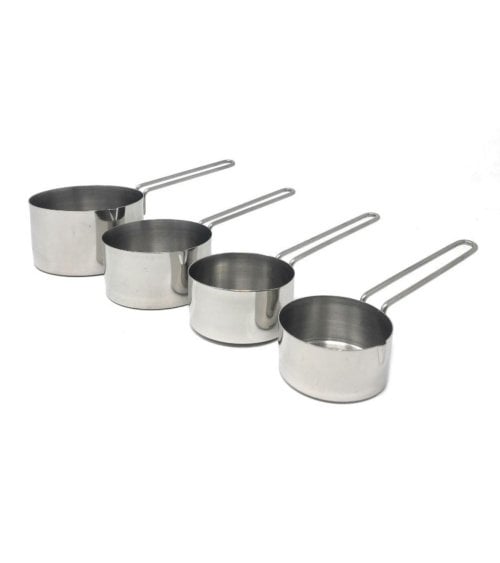 Set de 4 Cazos Medidores de Acero Inox