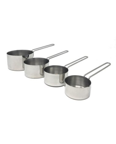 Set de 4 Cazos Medidores de Acero Inox