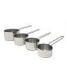 Set de 4 Cazos Medidores de Acero Inox