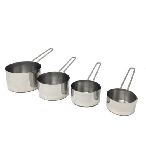 Set de 4 Cazos Medidores de Acero Inox