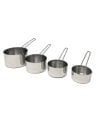 Set de 4 Cazos Medidores de Acero Inox