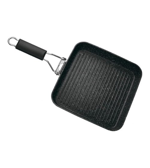 Asadora Grill con Asa Plegable de Piedra