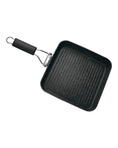 Asadora Grill con Asa Plegable de Piedra