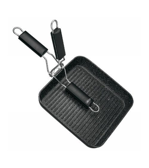 Asadora Grill con Asa Plegable de Piedra