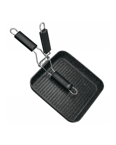 Asadora Grill con Asa Plegable de Piedra