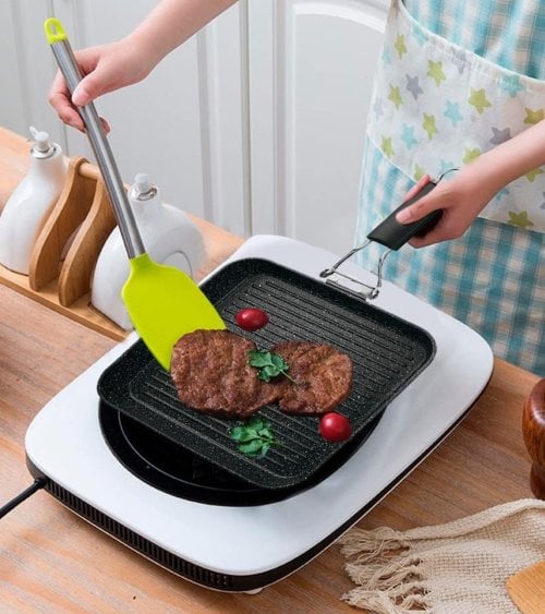 Asadora Grill con Asa Plegable de Piedra