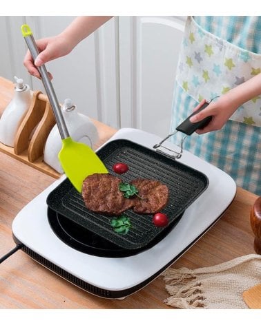 Asadora Grill con Asa Plegable de Piedra