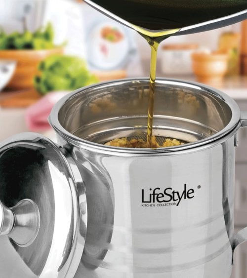 Grasera con Filtro de Malla Fina de Acero Inox