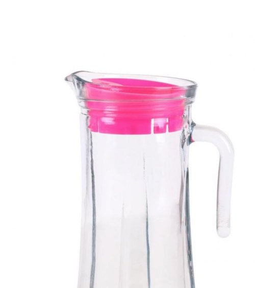 Jarra de Cristal con Tapa Rosa Truva