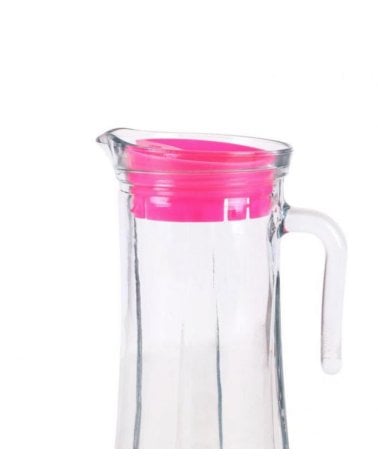 Jarra de Cristal con Tapa Rosa Truva