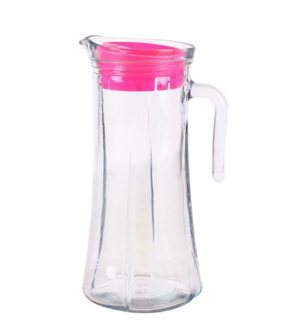Jarra de Cristal con Tapa Rosa Truva