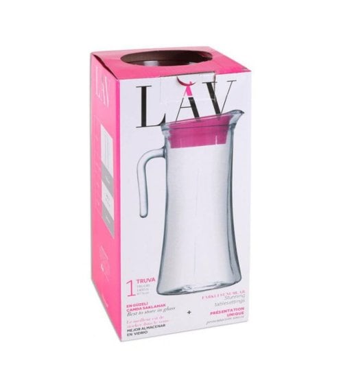 Jarra de Cristal con Tapa Rosa Truva