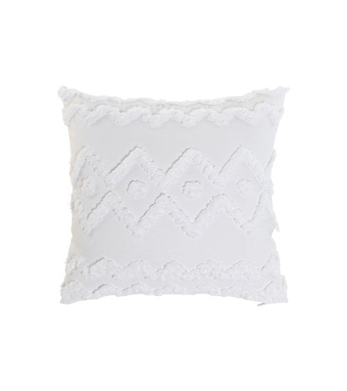 Cojin Boho Blanco con Textura
