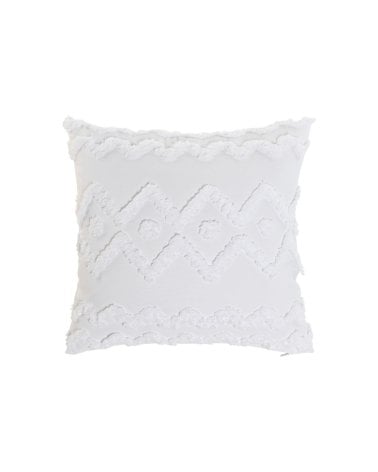Cojin Boho Blanco con Textura