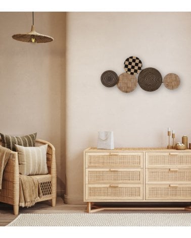 Mural de Círculos de Ratán para Pared