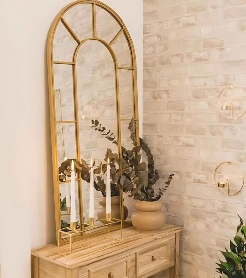 Espejo Ventana Dorado de Arco