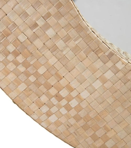 Espejo Circular de Borde con Fibra Natural