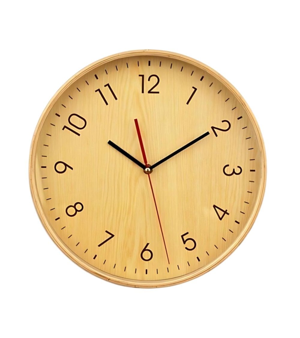 Reloj de Pared en Madera para Decoración Hogareña