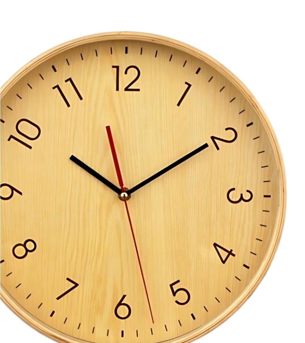 Reloj de Pared en Madera para Decoración Hogareña