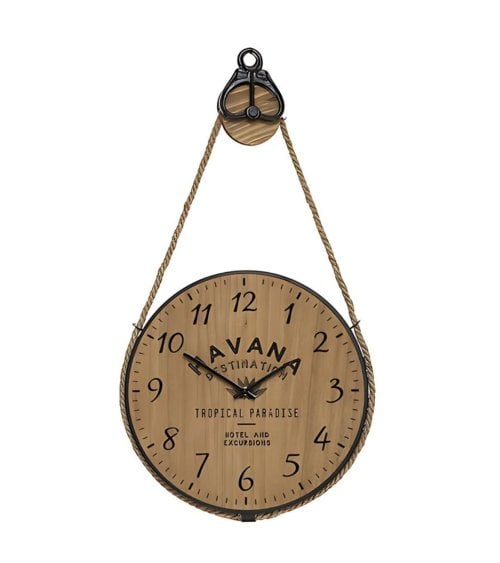 Reloj de Madera con Polea