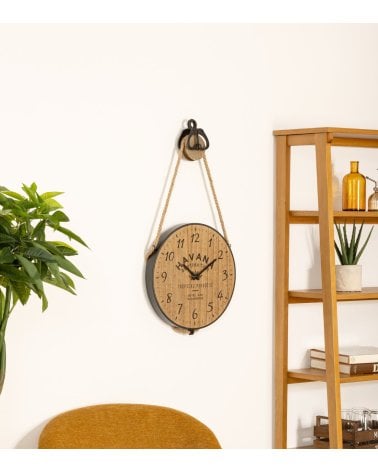 Reloj de Madera con Polea