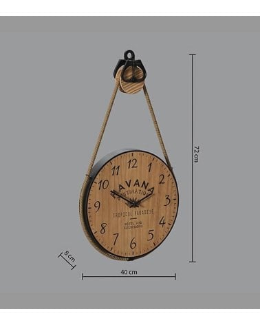 Reloj de Madera con Polea