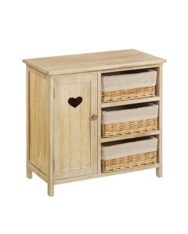 Mueble Auxiliar con 1 Puerta y 3 Cestas