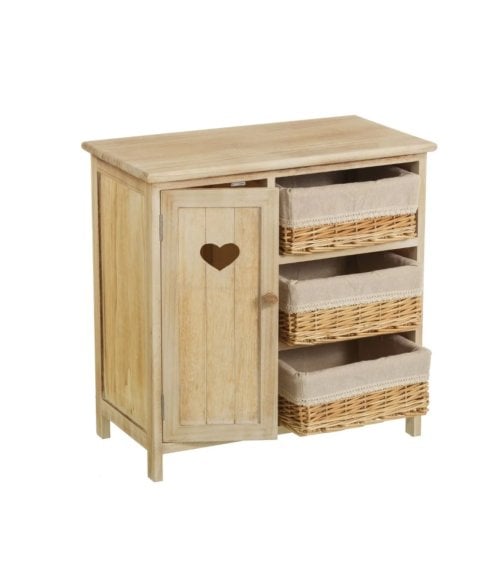 Mueble Auxiliar con 1 Puerta y 3 Cestas