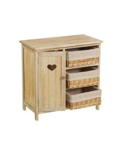 Mueble Auxiliar con 1 Puerta y 3 Cestas