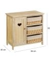 Mueble Auxiliar con 1 Puerta y 3 Cestas