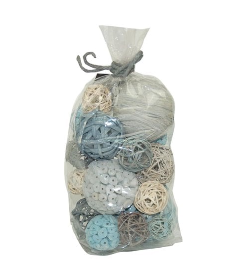 Popurrí de Bolas de Mimbre para Decorar en Tonos Azules